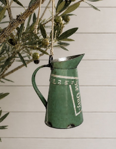HANGING MILK PITCHER GREEN ORNAMENT *NEW* AVAIL DEC 2026